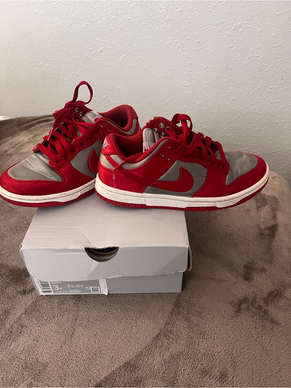 Nike Red and Gray Low-Top Sneakers